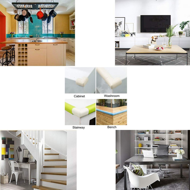 M2cbridge L Shape Extra Thick Furniture Table Edge Protectors Foam Guard 6.5 Ft (Brown with 4 Corners) - Image 2